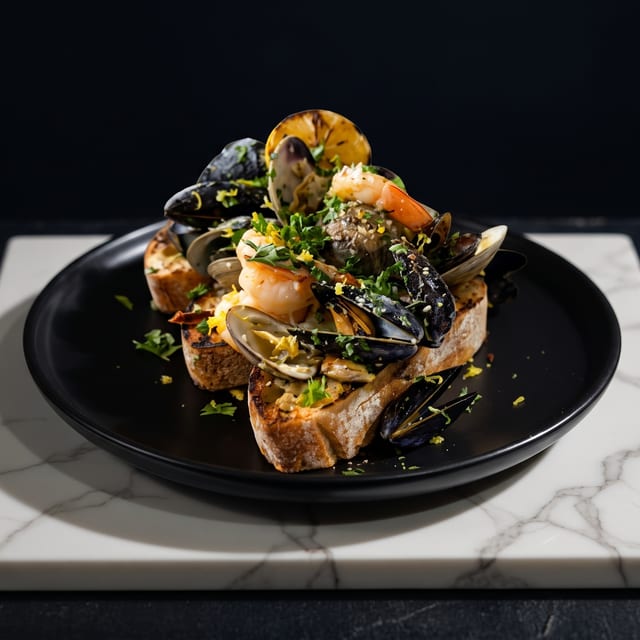 Seafood Bruschetta.
