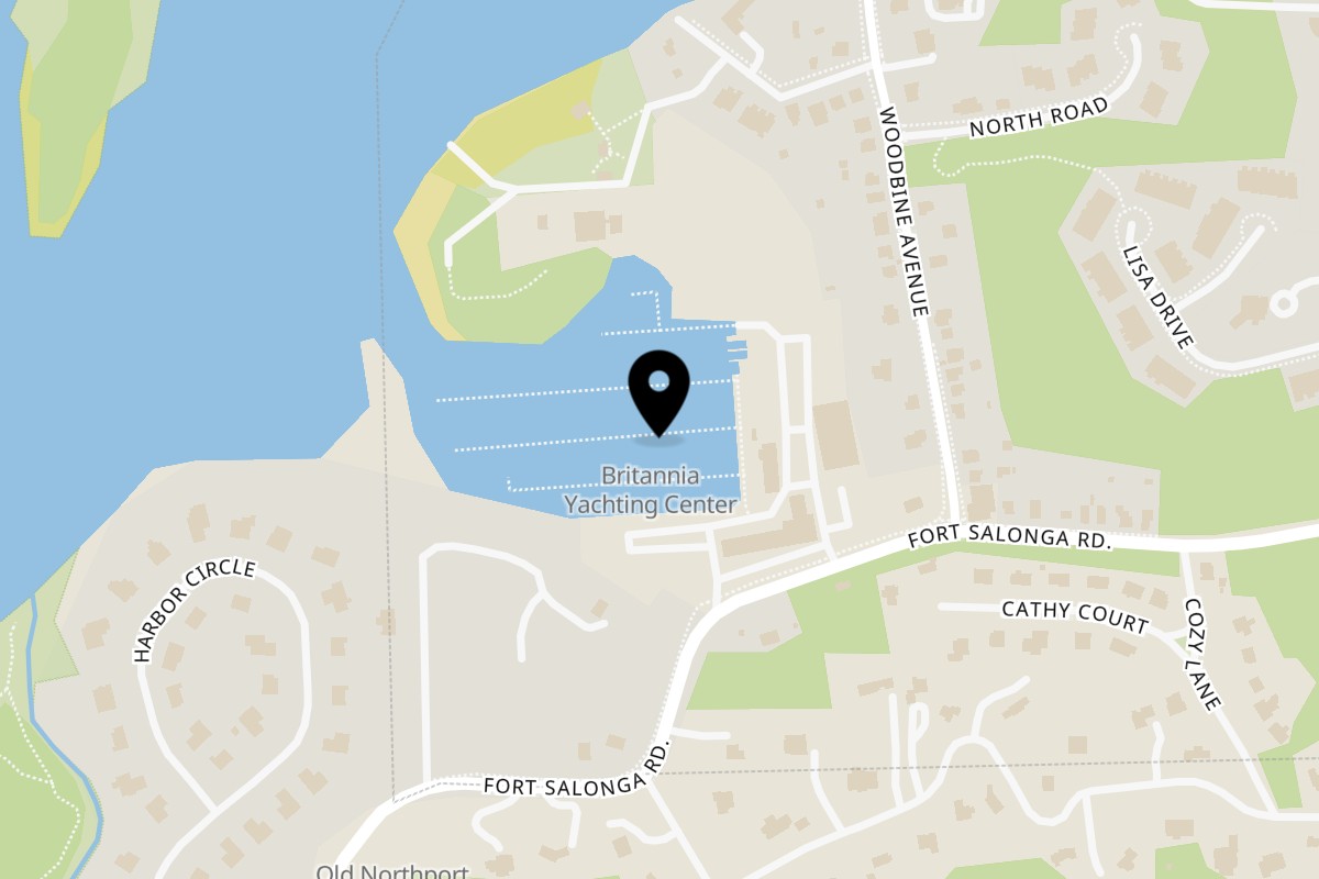 Map showing the location of The Marin on 81 W Fort Salonga Rd Ste A in Northport